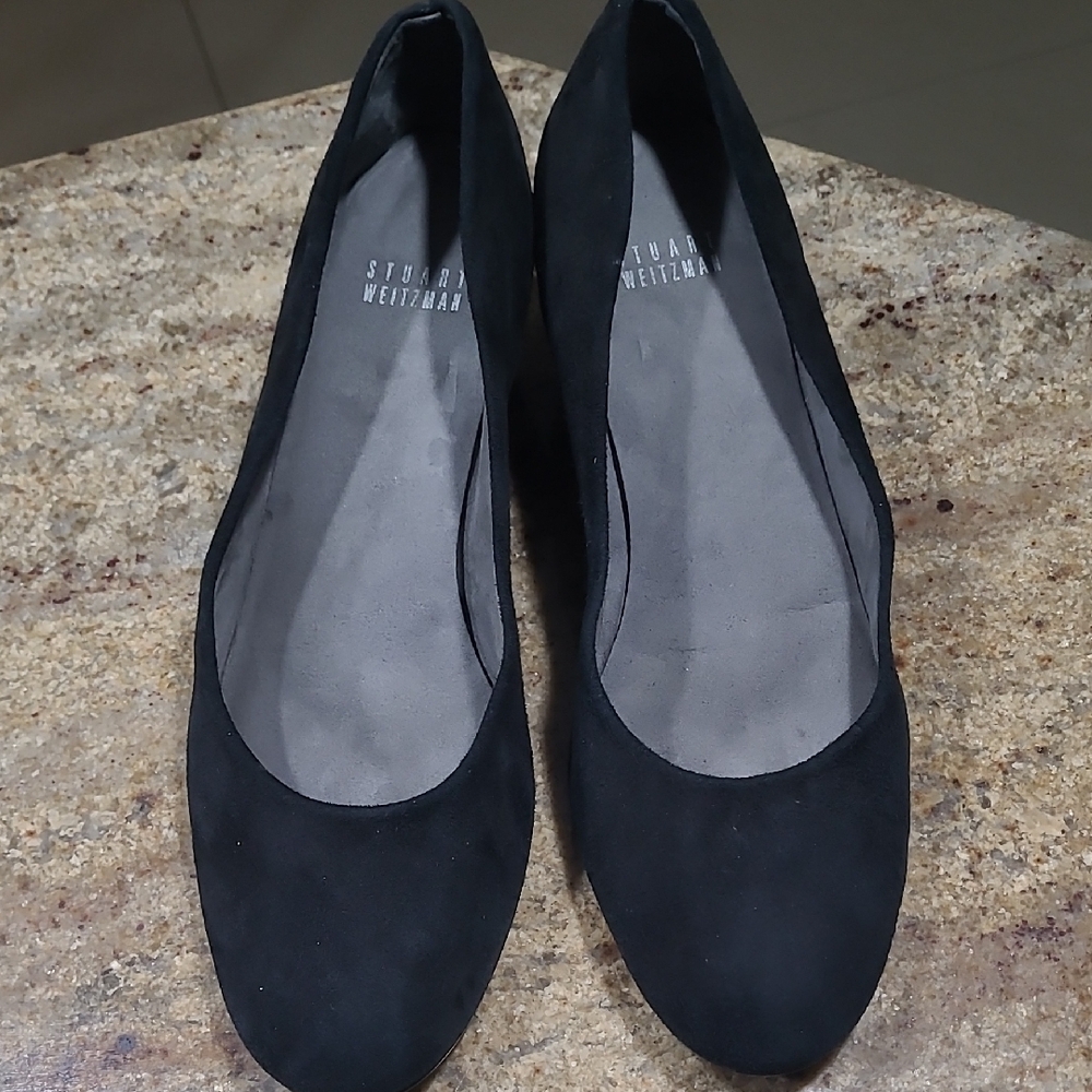 Stuart Weitzman Black Suede Wedge Shoes Size US 9